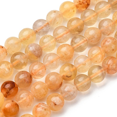 Natural Yellow Fluorite Beads Strands G-K340-A03-02A-1