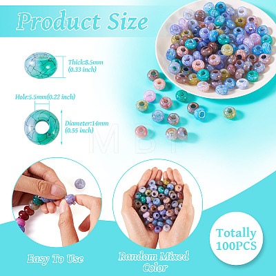 Transparent Crackle Acrylic Beads CACR-TAC0003-1