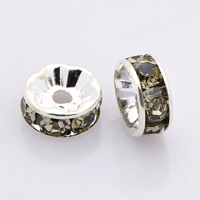 Brass Rhinestone Spacer Beads RB-A014-Z6mm-12S-NF-1