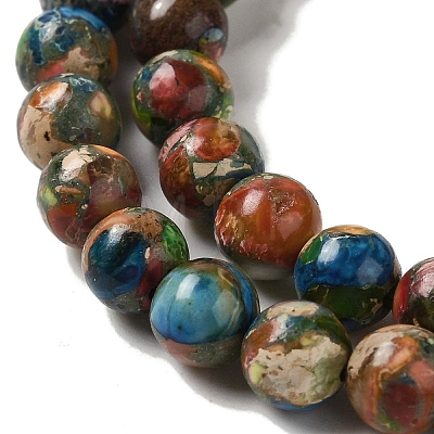 Dyed Natural Imperial Jasper Beads Strands G-Q161-A02-02-1