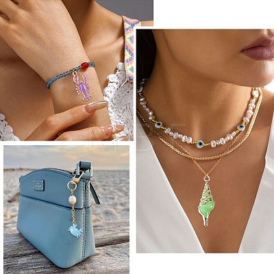 60Pcs 15 Styles Alloy and Enamel Big Pendants FIND-TA0010-95-1