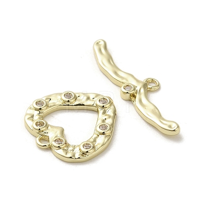 Brass Micro Pave Cubic Zirconia Toggle Clasps KK-C048-09G-1