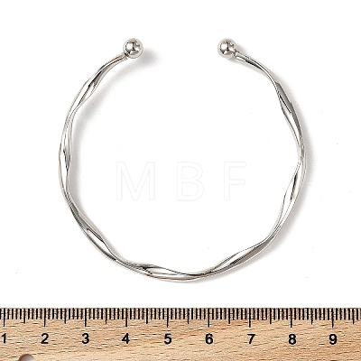 Wave Alloy Cuff Bangles BJEW-L701-04P-1