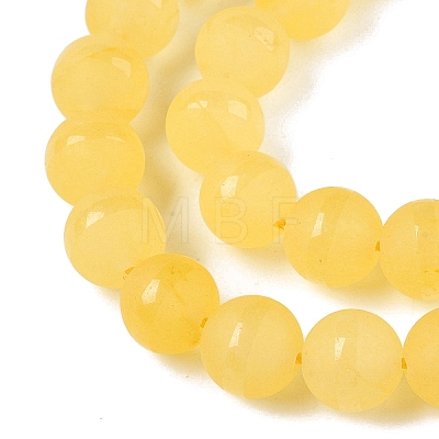 Frosted Natural White Jade Beads Strands G-T138-8mm-209J-1