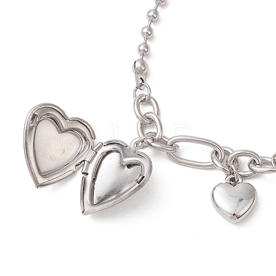 316 Stainless Steel Locket Charms Bracelets BJEW-JB13180-1