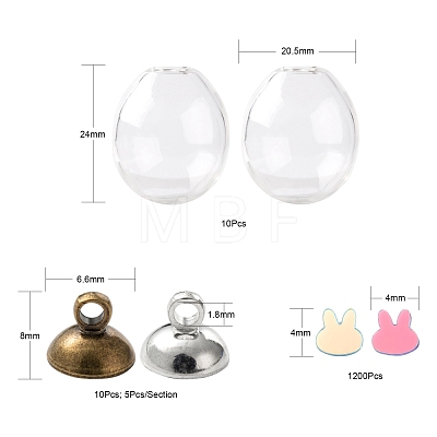 1220Pcs DIY Egg Bottle Pendant Making Kits for Easter DIY-LS0001-98-1