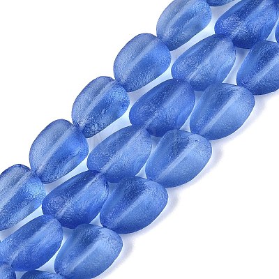 Frosted Handmade Lampwork Beads Strands LAMP-Q041-06A-1