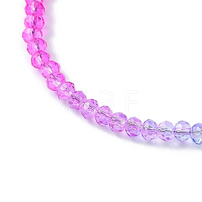 Faceted Rondelle Glass Beaded Necklace for Women NJEW-M208-01K-1
