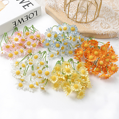 20Pcs 5 Colors Plastic Artificial Daisy Flower Bouquet AJEW-CA0003-72-1