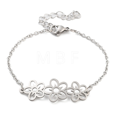Non-Tarnish Stainless Steel Cable Chain Link Bracelets for Women Men STAS-Z061-01P-04-1
