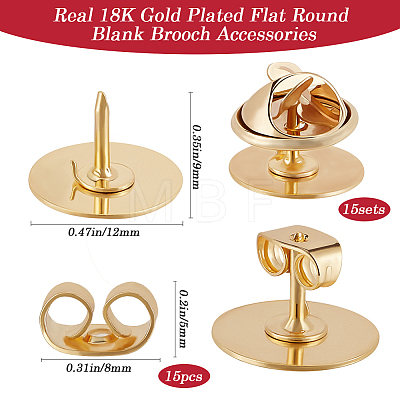 15 Sets Blank Brooches Accessories KK-BBC0015-73-1