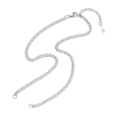 3.5MM 304 Stainless Steel Curb Chain Necklace Making AJEW-JB01465-02-1