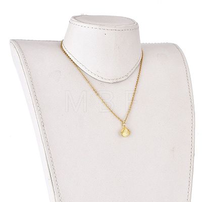 Shell Shape Pendant Necklaces NJEW-JN03078-01-1