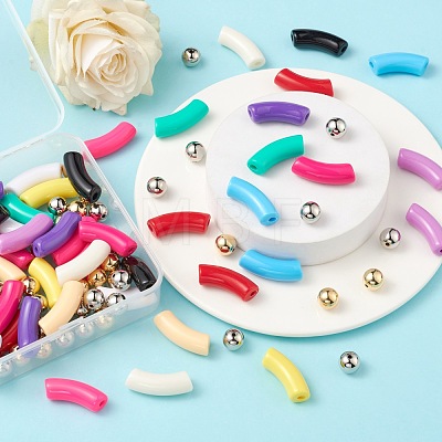 DIY Curved Tube Beads Jewelry Making Finding Kit DIY-FS0002-22-1