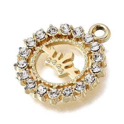 UV Plating Alloy Crystal Rhinestone Pendants RB-CBAD37D-08G-1