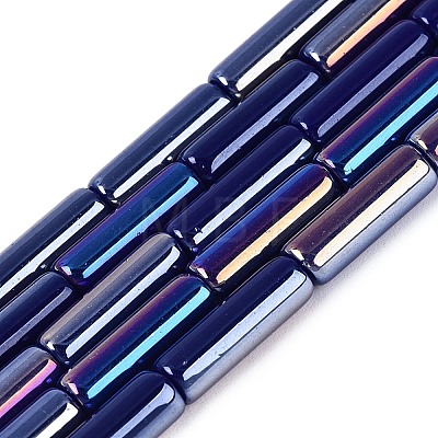 Electroplate Opaque Glass Beads Strands X-EGLA-Q132-02A-B02-1