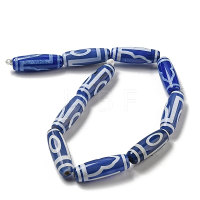 Blue Tibetan Style dZi Beads Strands TDZI-NH0001-B13-01-1