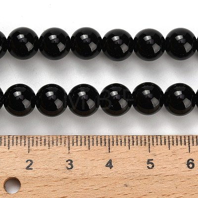 Natural Black Onyx(Dyed & Heated) Beads Strands X-G-H329-C06-8mm-1