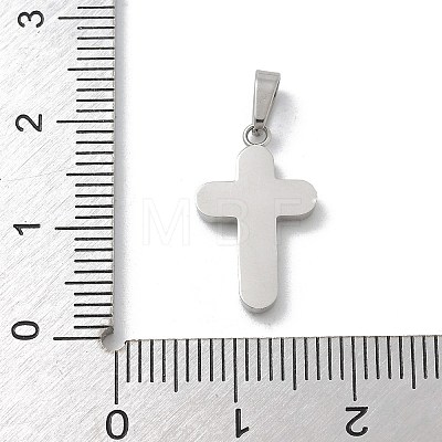 304 Stainless Steel Micro Pave Cubic Zirconia Pendants STAS-Z107-08P-05-1