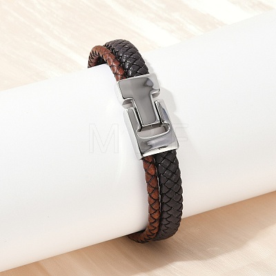 Braided Microfiber Leather Cord Bracelets for Women Men BJEW-D304-17P-03-1