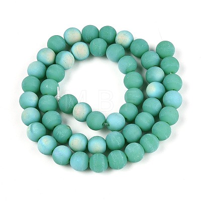 Frosted Opaque Glass Beads Strands GLAA-T032-P8mm-MBB12A-1