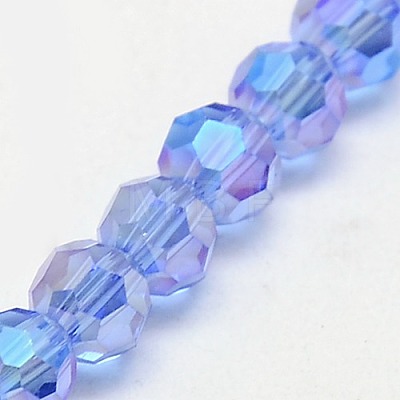 Electroplate Glass Beads Strands X-EGLA-J042-4mm-AB02-1