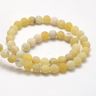 Frosted Natural Weathered Agate Beads Strands G-F367-8mm-11-1