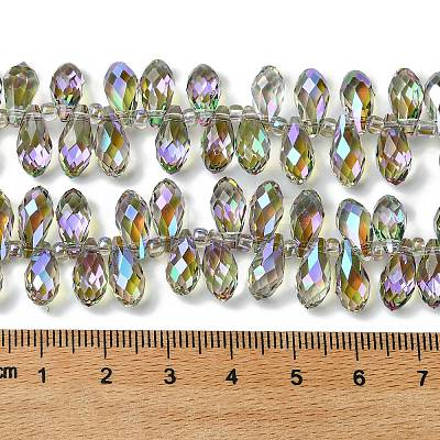 Transparent Electroplate Glass Beads Strands GLAA-K064-07A-HR01-1