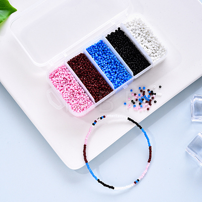 6000Pcs 5 Colors Glass Seed Beads SEED-YW0001-15A-1