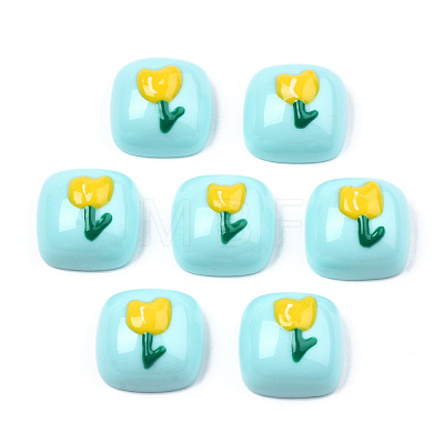 Opaque Resin Enamel Cabochons CRES-N031-031-1