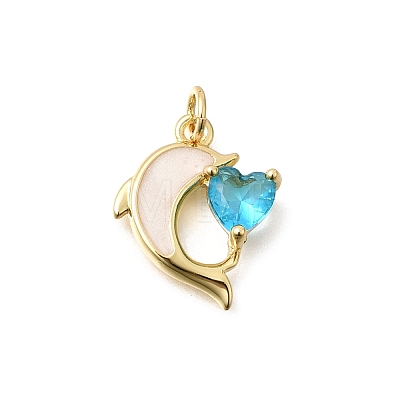 Brass Micro Pave Cubic Zirconia Pendants KK-D255-03G-02-1