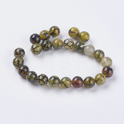 Natural Dragon Veins Agate Beads Strands G-G515-8mm-02B-1