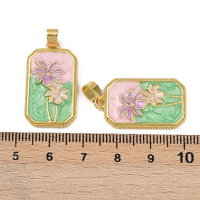 Brass Enamel Pendants KK-L190-012G-02-1