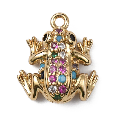 Brass Micro Pave Colorful Cubic Zirconia Chrams ZIRC-WH0001-02LG-1