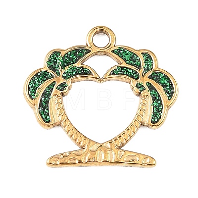 304 Stainless Steel Enamel with Glitter Pendants STAS-Z186-13G-1