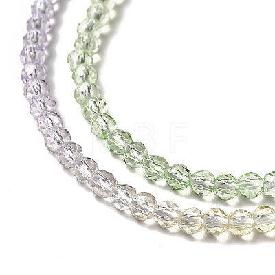 Transparent Gradient Color Glass Beads Strands GLAA-H021-01B-11-1