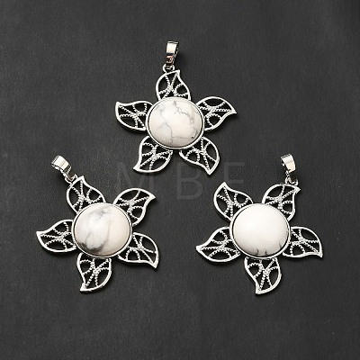 Natural Howlite Pendants G-B033-02P-16-1