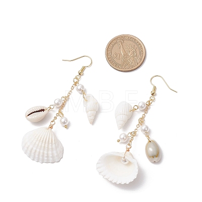 Shell Shape Dangle Earrings EJEW-TA00639-1