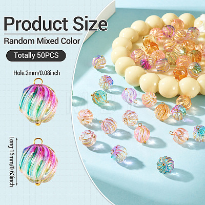 50Pcs Glass Pendants PALLOY-TAC0276-1