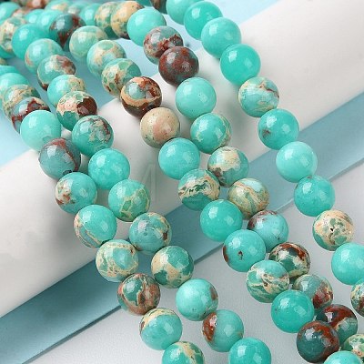 Synthetic Imperial Jasper Dyed Beads Strands G-D077-A01-01C-1