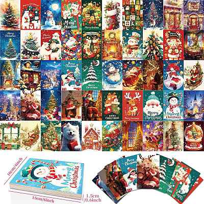 50Pcs Christmas Paper Greeting Cards DIY-P085-15A-1