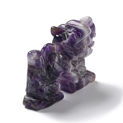 Natural Amethyste Carved Healing Dragon Figurines DJEW-F025-02A-1