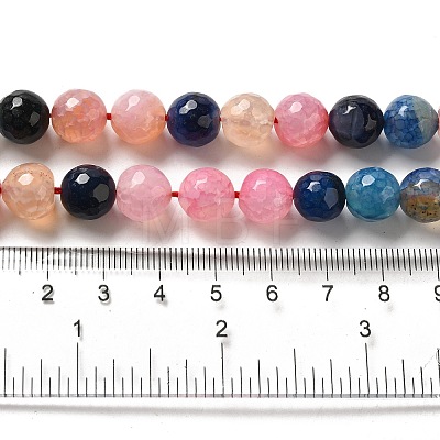 Dyed Natural Multi-Color Agate Beads Strands G-R177-10mm-07-1