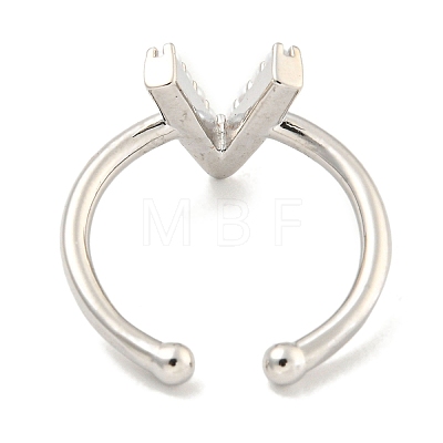 Rack Plating Brass Open Cuff Rings for Women RJEW-F162-01P-V-1