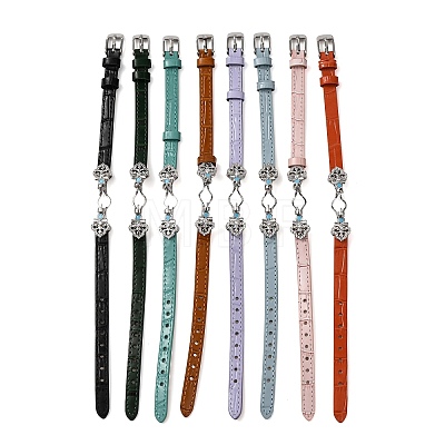 Adjustable Cowhide Bracelet Making for Beads BJEW-P394-05P-1