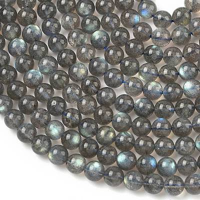 Natural Labradorite Beads Strands G-L654-O02-6mm-1