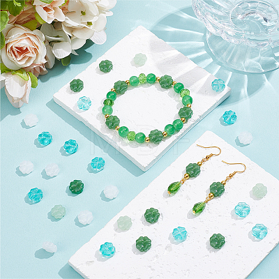 160Pcs 4 Colors Spray Painted Glass Beads GLAA-SC0003-41-1