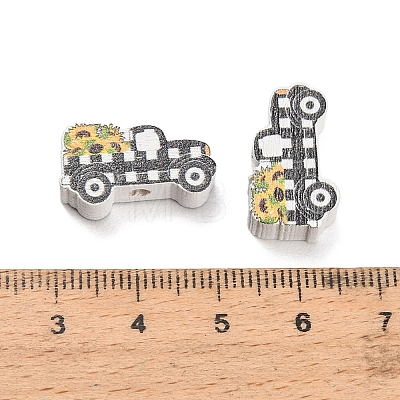 Printed Wood Beads WOOD-D289-02I-1