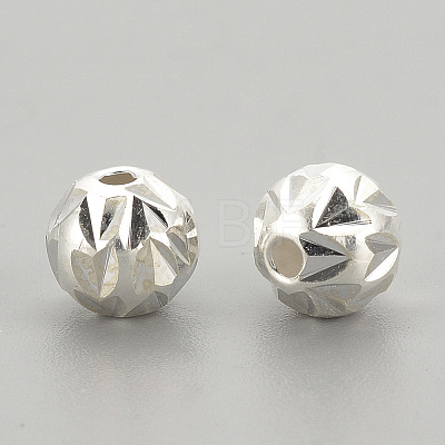 925 Sterling Silver Beads STER-S002-09-6mm-1