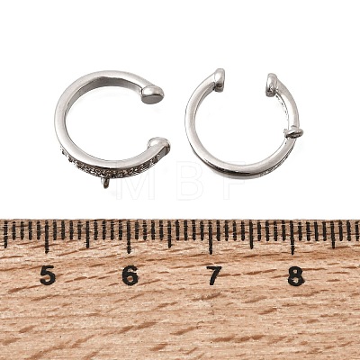 Brass Micro Pave Cubic Zirconia Ear Cuff Findings KK-K426-09P-1